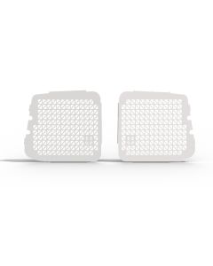 Fensterschutzgitter für VW T5 / T6. Für die Flügeltüren, Weiß Pulverbeschichtet.